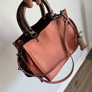 Coach Coral Satchel Bag with Textured Handles